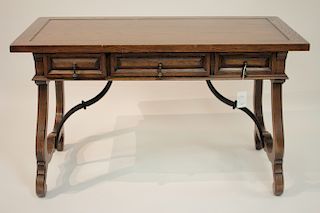 Spanish Baroque Style Oak Library Table/Desk