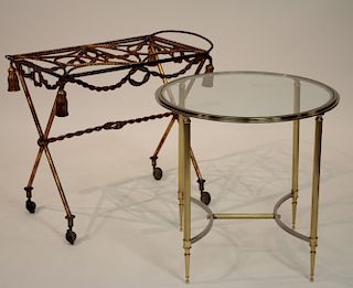 2 Small Tables, Brass and Steel, Contemporary