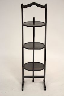 Macassar Ebony 3 Tier Collapsible Plate Stand