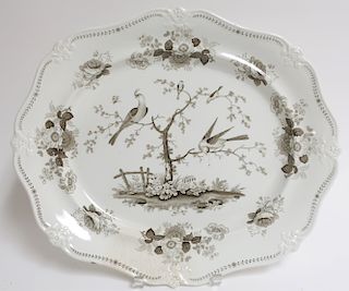 19th c. Well & Tree Platter "Oriental Birds"