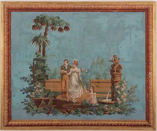 Mounted  Antique Wallpaper Section
