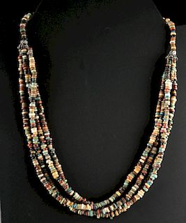 Egyptian Faience Bead Necklace - Four Strands