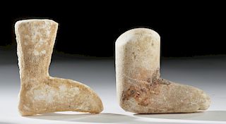 Pair of Greek Cycladic Marble Limbs - Arm & Foot