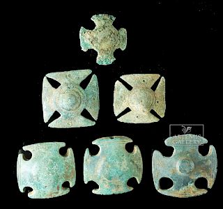 Graeco Roman Bronze Belt Attachments (6 pieces)