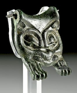 Greek Bronze Situla Handle - Panther w/ Art Loss Cert.