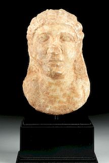 Greek Cyrene Hellenistic Marble Bust of a Youth
