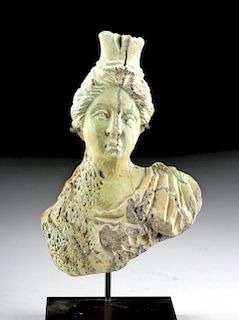Lovely Roman Carved Bone Bust of a Goddess