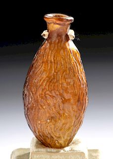 Roman Glass Date Flask - Amber Hue