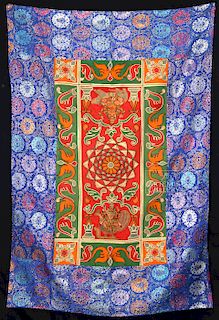 19th C. Indian Altar Cloth - Ganesha & Lakshmi