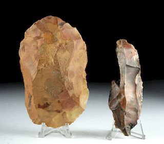 Lot of 2 North African Stone Tools - Scrapers