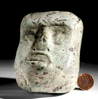 Maya Greenstone Face - Abstract Anthropomorphic