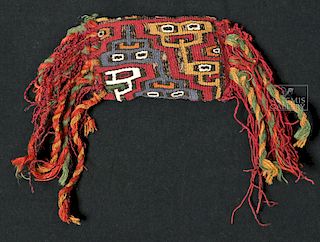 Proto-Nazca Textile Cushion with Deity