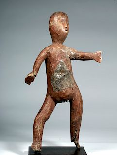 20th C. African Sukuma Wood Ancestor Figure w/ Metal