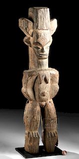 Tall 20th C. African Igbo Wood Alusi / Deity Figure