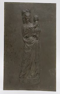Bronze Plaque of Mother and Child