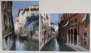 Claudio Simonetti, 20th C., 2 Venetian Scenes
