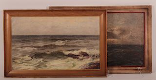 Two Large Seascapes, O/C's c. 1950, Unsigned