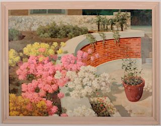 Van Redon, 20th C., Floral Borders, O/C