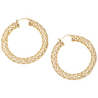 A yellow gold 14 K pair of hoops.