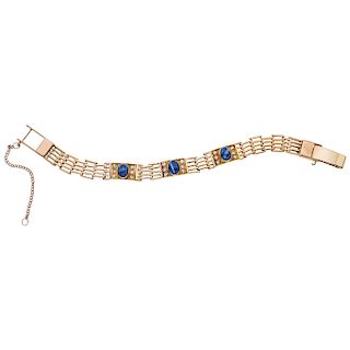 A yellow gold18 K with sapphires and diamond bracelet.