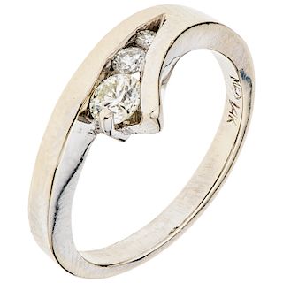 A white gold 14 K diamond ring.