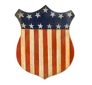 An American Flag-Decorated Shield Plaque