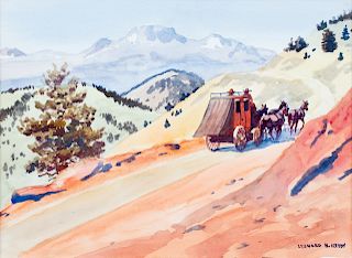 Leonard Howard Reedy
(American, 1899-1956)
Stagecoach In The Mountains