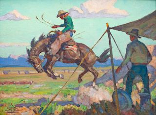 Arthur Roy Mitchell
(American, 1889-1977)
Double Cowboy and Tent