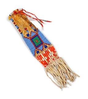Sioux Beaded Hide Paint Bag
overall length 15 inches