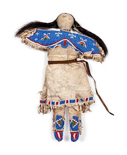 Sioux Beaded Hide Doll
height 18 inches