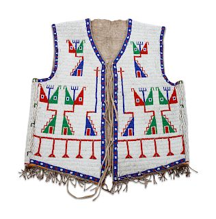 Sioux Beaded Hide Vest
length 23 x chest 39 inches