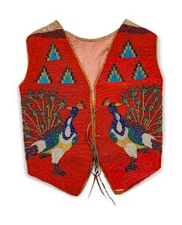 Plateau Beaded Hide Pictorial Vest
length 22 x chest 17 inches