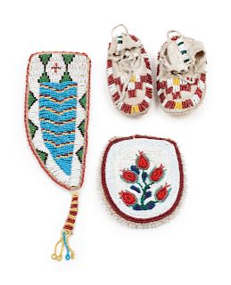 A Collection of Plains Beaded Items
overall length of sheath 10 inches