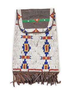 Arapaho Beaded Dispatch Case
overall length 11 1/2 x width 7 inches