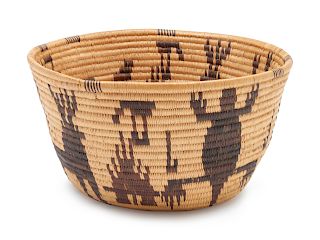 Maidu Pictorial Basket
 
height 4 x diameter 7 1/2 inches