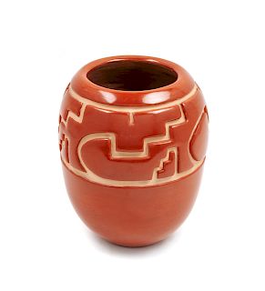 Margaret Tafoya 
(Santa Clara, 1904- 2001)
Carved Redware Jar