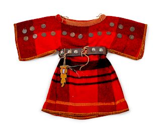 Northern Plains Child's Dress with Concha Belt
length 20 inches 