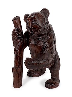 Swiss Carved Wood Bear Form Cigar Holder
height 13 inches