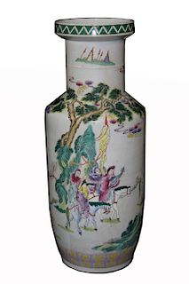 Signed, Large Chinese Famille Verte Porcelain Vase