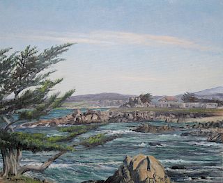 Signed, "Looking Towards Carmel From Point Lobos"