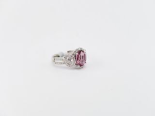 14K WG Purple Sapphire & Diamond Ring