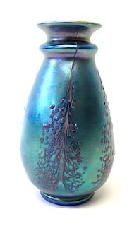 A Large LCT Favrile glass iridescent Vase