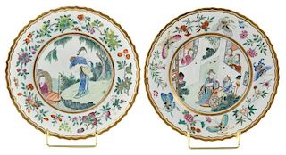 Two Finely Decorated Famille Rose Plates