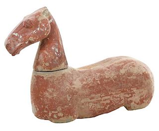 Large Chinese Earthenware Horse Head and Torso