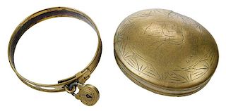 Engraved Brass Box with Brass Dog Collar