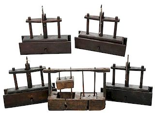 Five Wooden Deadfall Mouse Traps