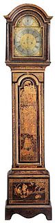 Queen Anne Japanned Tall Case Clock
