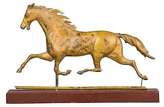 Molded Copper Horse Weathervane with Stand