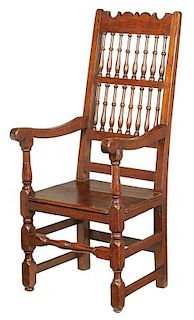 Rare Early Black Walnut Great Chair