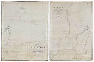 Two Framed 19th Century Nautical Whaling Maps